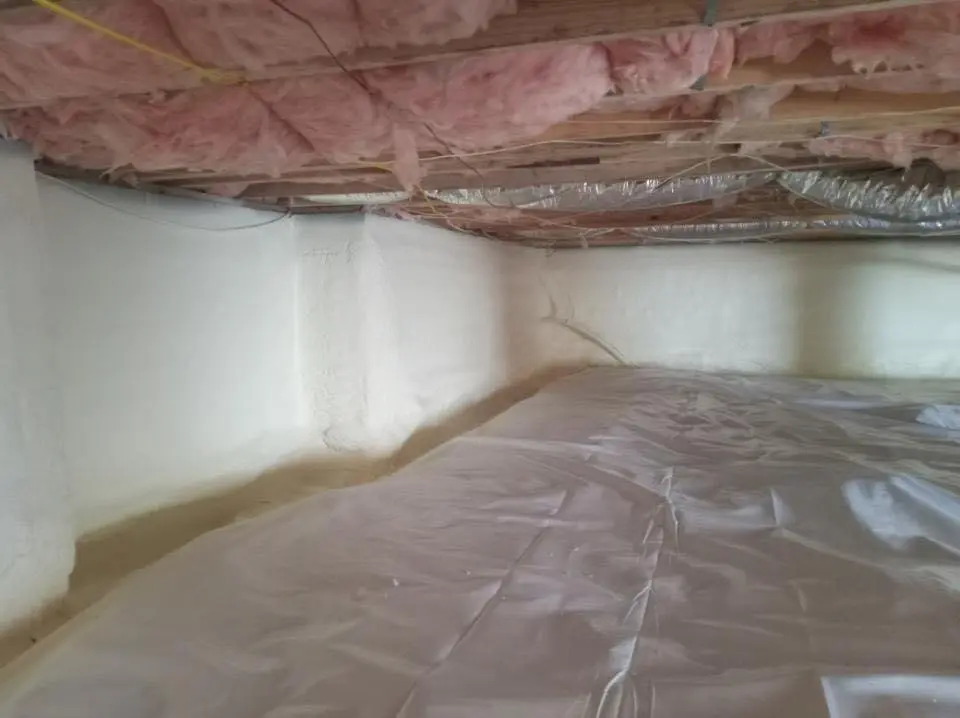 Crawl space encapsulation with closed-cell spray foam for Storm Damage Roof Repair in Sumner